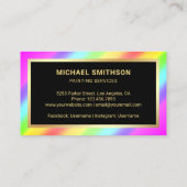 Maldienst Gold-Regenbogen-Malerpinsel Visitenkarte (Rückseite)