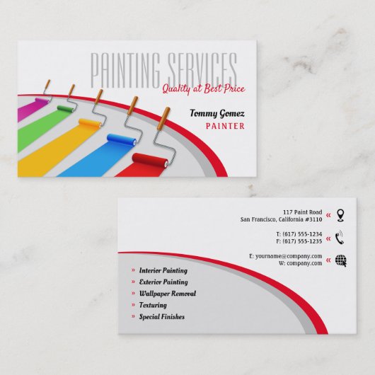 Maldienste | Farbrollen Visitenkarte (Vorne/Hinten)