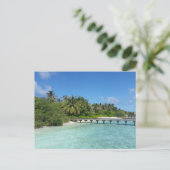 Maldives Beach Boardwalk Postkarte (Stehend Vorderseite)
