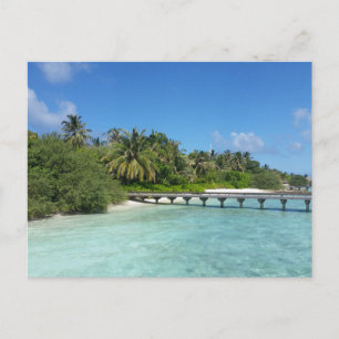 Maldives Beach Boardwalk Postkarte