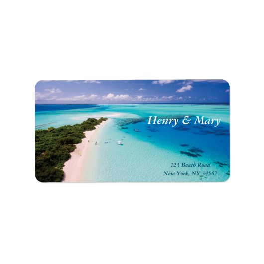 Maldives Beach (personalisierter Name und Anschrif Adressaufkleber (Vorne)