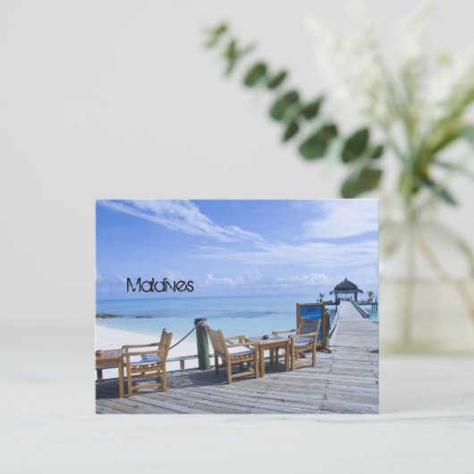 Maldives beach postcard postkarte (Stehend Vorderseite)