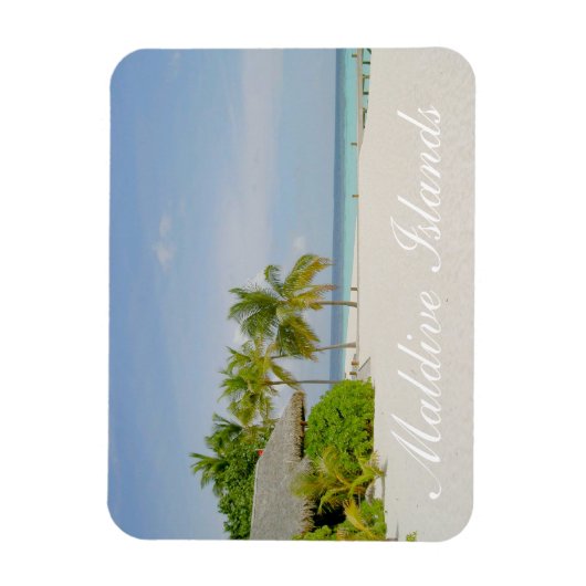 Maldives Beach und Bungalow Magnet (Vertikal)