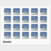 Maldives Blue Sky Sea Sand Clouds Blank Template Quadratischer Aufkleber (Blatt)