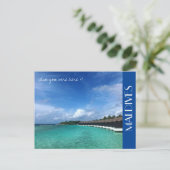 Maldives Bungalow Wünsche Postkarte (Stehend Vorderseite)