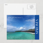 Maldives Bungalow Wünsche Postkarte (Vorne/Hinten)