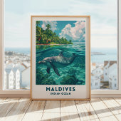 Maldives-Delfin-Reiseposter-Wandkunst Poster