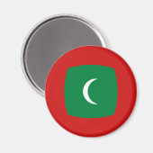 Maldives Fisheye Flag Magnet (Vorderseite/Rückseite)