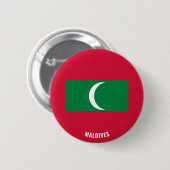 Maldives Flag Cute Patriotic Button (Vorne & Hinten)