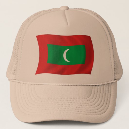 Maldives Flag Hat Truckerkappe (Vorderseite)