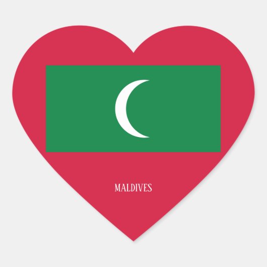 Maldives Flag Splendid Patriotic Herz-Aufkleber (Vorderseite)