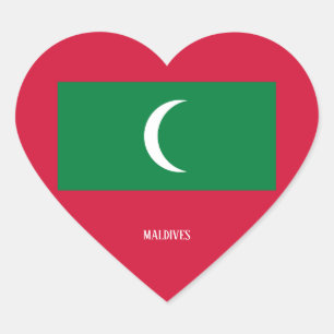 Maldives Flag Splendid Patriotic Herz-Aufkleber