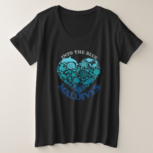 MALDIVES GROßE GRÖßE T-Shirt (Design vorne)