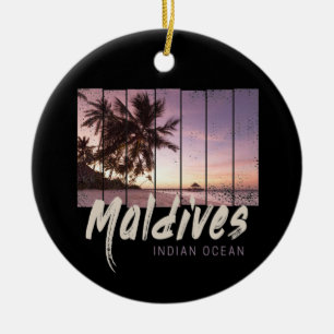 Maldives Indian Ocean vintage sunset souvenir Keramik Ornament