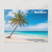 Maldives Island Ocean Beach Palm Tree Reisen Postkarte (Vorderseite)