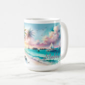 Maldives Luxus Sketch Wasserfarbe | Kaffeetasse (VorderseiteRechts)