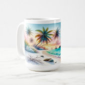 Maldives Luxus Sketch Wasserfarbe | Kaffeetasse (Vorderseite Links)