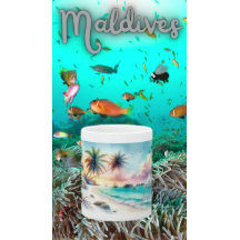 Maldives Luxus Sketch Wasserfarbe |
