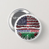 Maldives Maldivian American USA Tree Roots Flag Button (Vorne & Hinten)