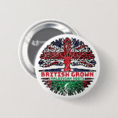 Maldives Maldivian British UK Tree Roots Flag Button (Vorne & Hinten)