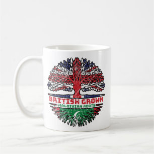 Maldives Maldivian British UK Tree Roots Flag Kaffeetasse