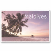 Maldives Ocean Indian Beach Sunset Island Souvenir Aufkleber (Vorderseite)