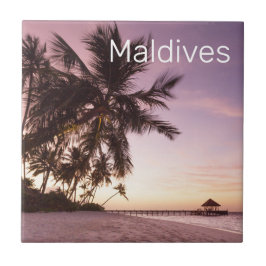 Maldives Ocean Indian Beach Sunset Island Souvenir Fliese