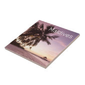 Maldives Ocean Indian Beach Sunset Island Souvenir Fliese (Seite)