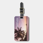 Maldives Ocean Indian Beach Sunset Island Souvenir Gepäckanhänger (Vorderseite vertikal)