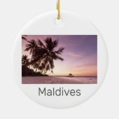 Maldives Ocean Indian Beach Sunset Island Souvenir Keramik Ornament (Hinten)