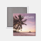Maldives Ocean Indian Beach Sunset Island Souvenir Magnet (Vorderseite/Rückseite)