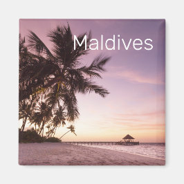 Maldives Ocean Indian Beach Sunset Island Souvenir Magnet