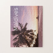 Maldives Ocean Indian Beach Sunset Island Souvenir Puzzle (Vertikal)