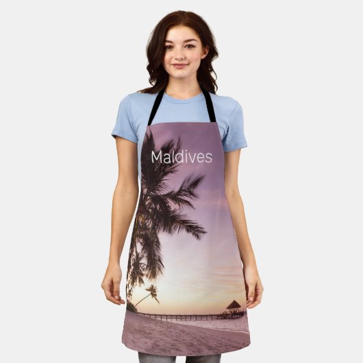 Maldives Ocean Indian Beach Sunset Island Souvenir Schürze (Getragen)
