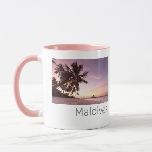 Maldives Ocean Indian Beach Sunset Island Souvenir Tasse (Links)