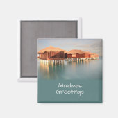 Maldives Paradise Beach Bungalows Souvenir Magnet (Vorderseite/Rückseite)