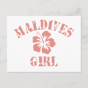 Maldives Pink Girl Postkarte