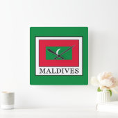 Maldives Quadratische Wanduhr (Zuhause)