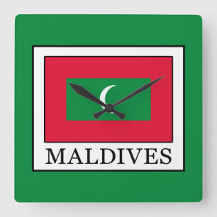Maldives Quadratische Wanduhr