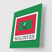 Maldives Quadratische Wanduhr (Winkel)