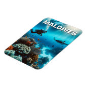 Maldives Scuba Diving Travel Magnet (Linke Seite)