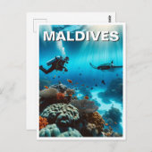 Maldives Scuba Diving Travel Postkarte (Vorne/Hinten)