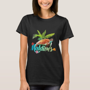 Maldives Sea Turtle Hibisken Island Geschenk Stran T-Shirt
