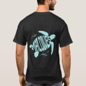 Maldives Sea Turtle - Tropical Blue Typography T-Shirt (Rückseite)