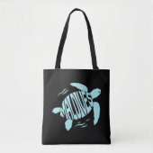 Maldives Sea Turtle - Tropical Blue Typography Tasche (Vorderseite)