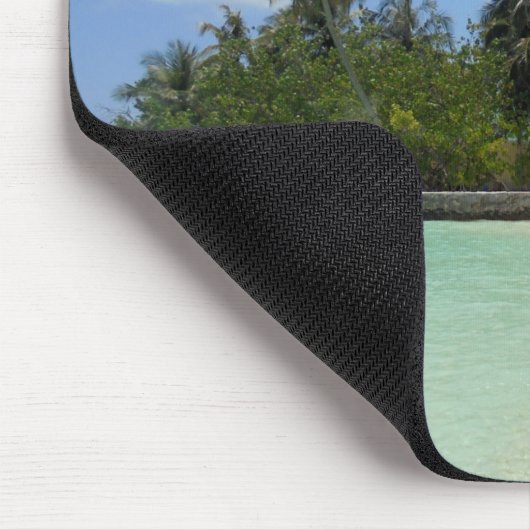 Maldives Template Blue Sea Sky White Clouds Sand Mousepad (Ecke)