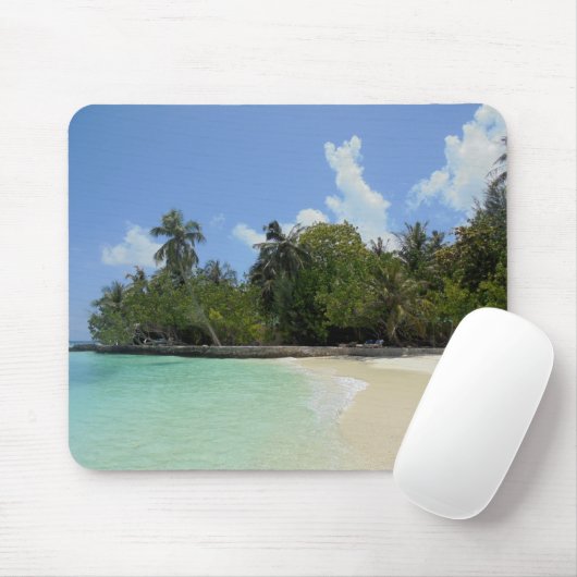 Maldives Template Blue Sea Sky White Clouds Sand Mousepad (Mit Mouse)