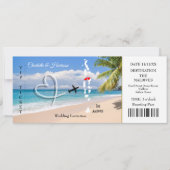 Maldives Ticket Boarding Pass Wedding Destination Einladung (Vorderseite)