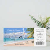 Maldives Ticket Pass Hochzeit in Urlaubsort Einladung (Stehend Vorderseite)