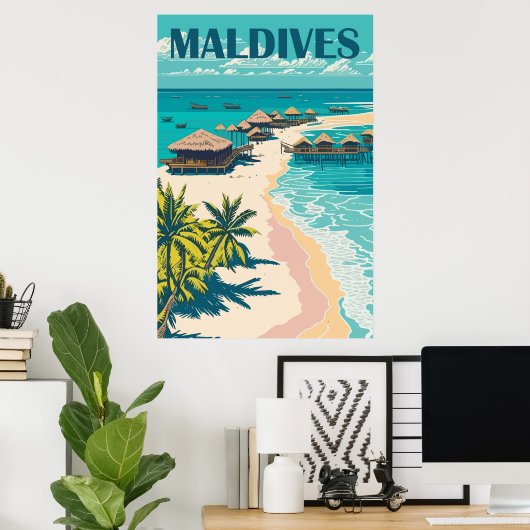 Maldives Travel Poster (Heimbüro)